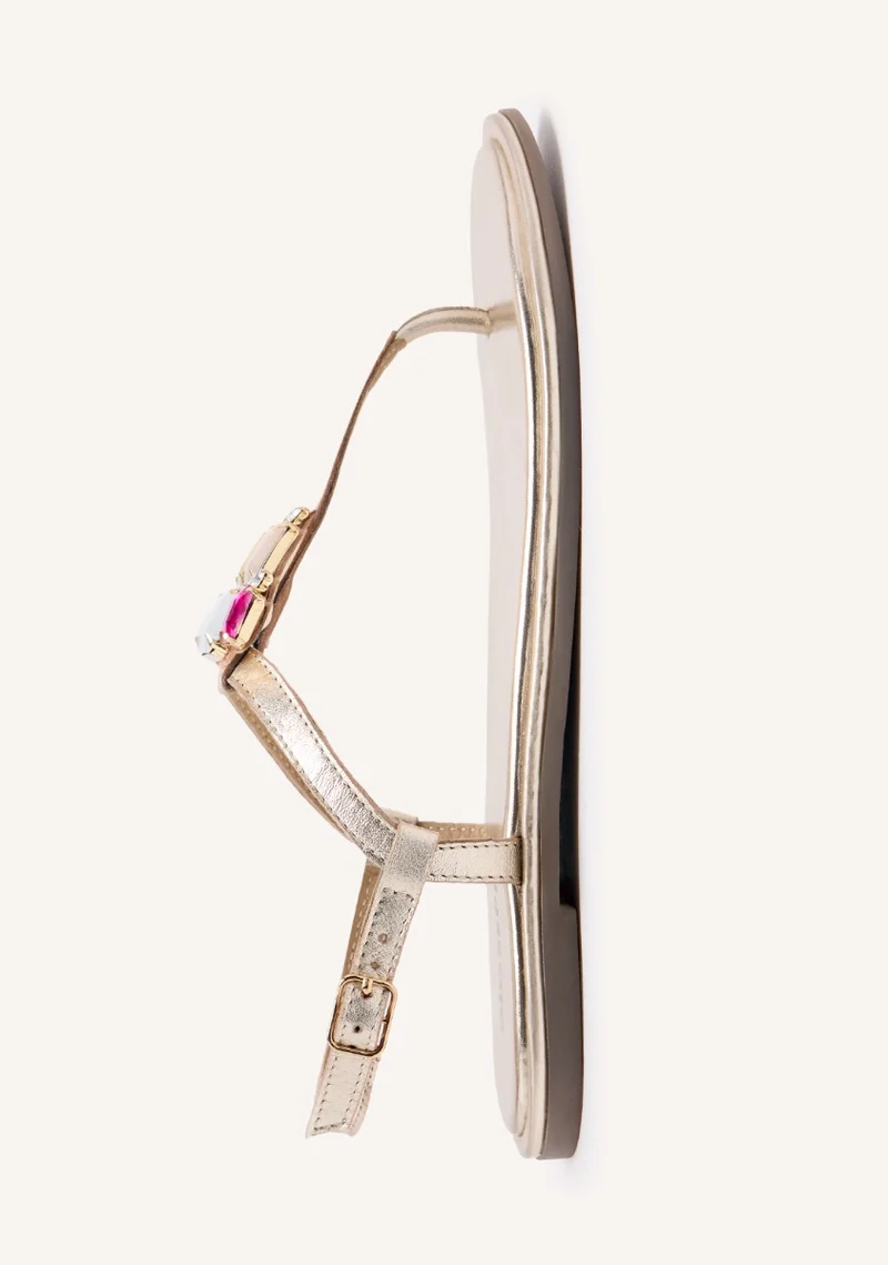 GREEK SANDALS WITH LEATHER BEADS RINDGE