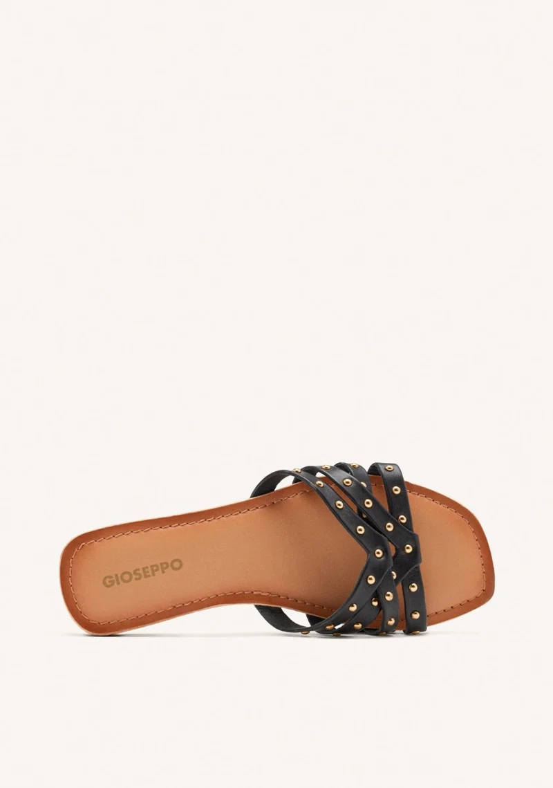 FLAT SANDALS WITH RHINESTONE LEATHER HOPEDALE