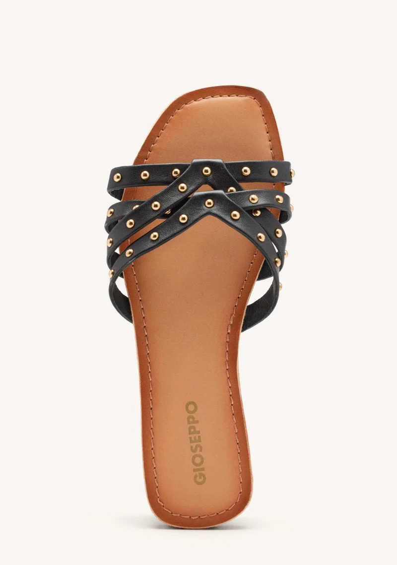 FLAT SANDALS WITH RHINESTONE LEATHER HOPEDALE