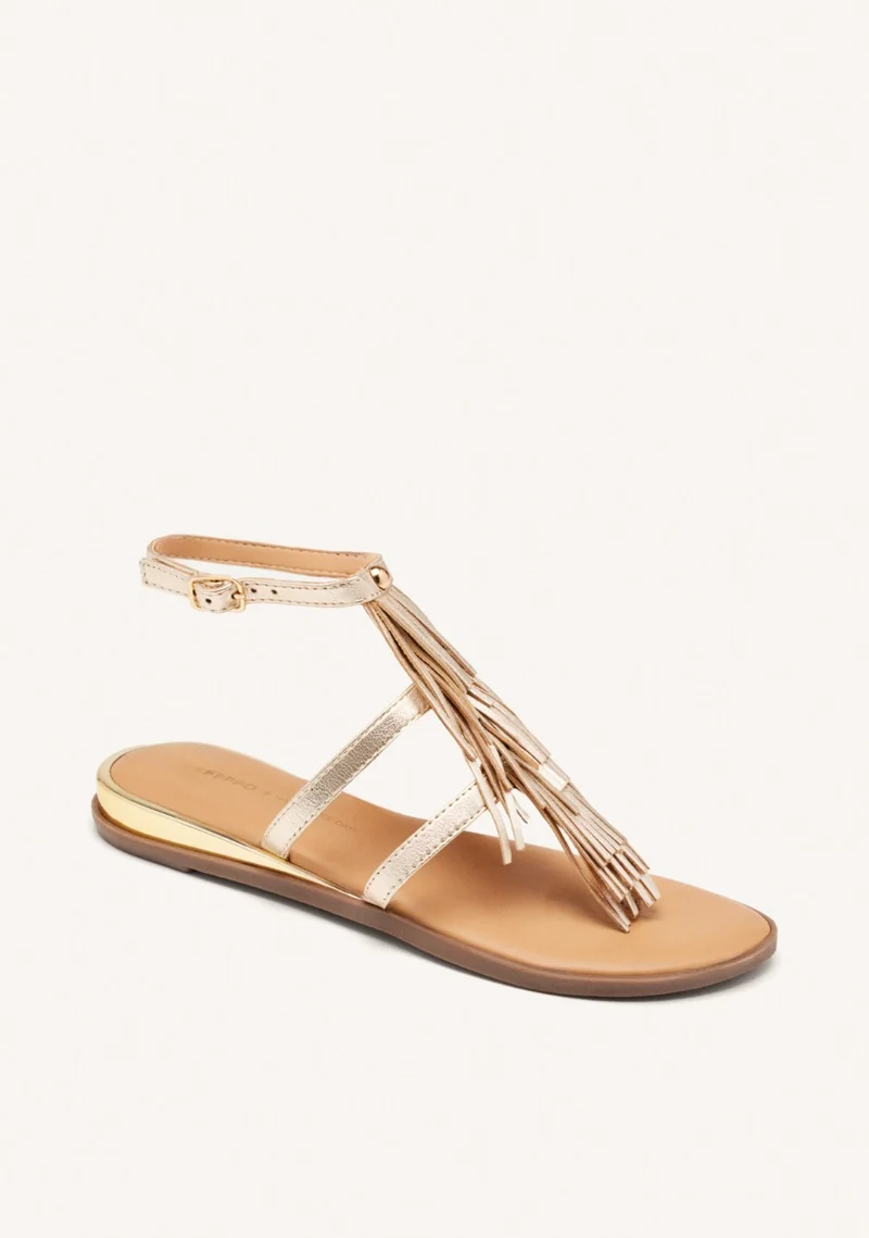 GREEK SANDALS LEATHER WITH FRINGES SUNAPEE