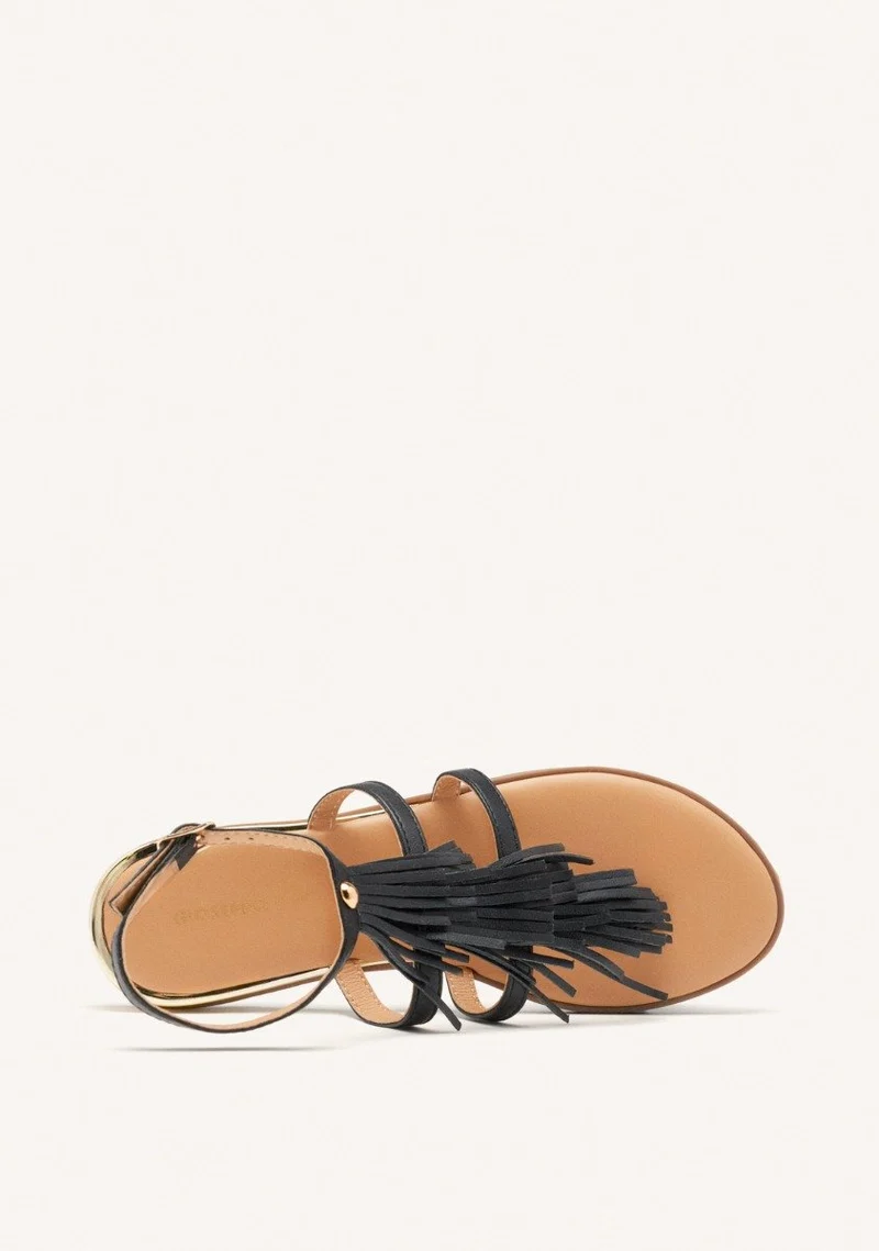 GREEK SANDALS LEATHER WITH FRINGES SUNAPEE