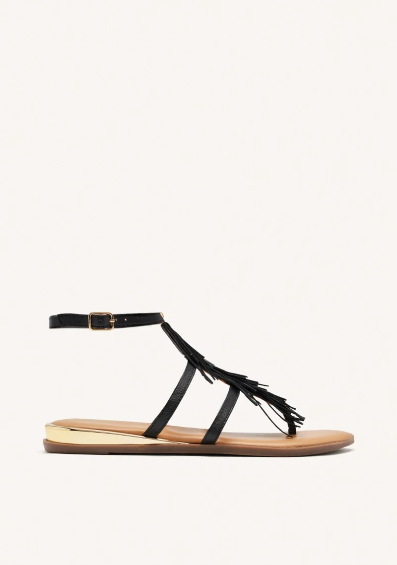 GREEK SANDALS LEATHER WITH FRINGES SUNAPEE