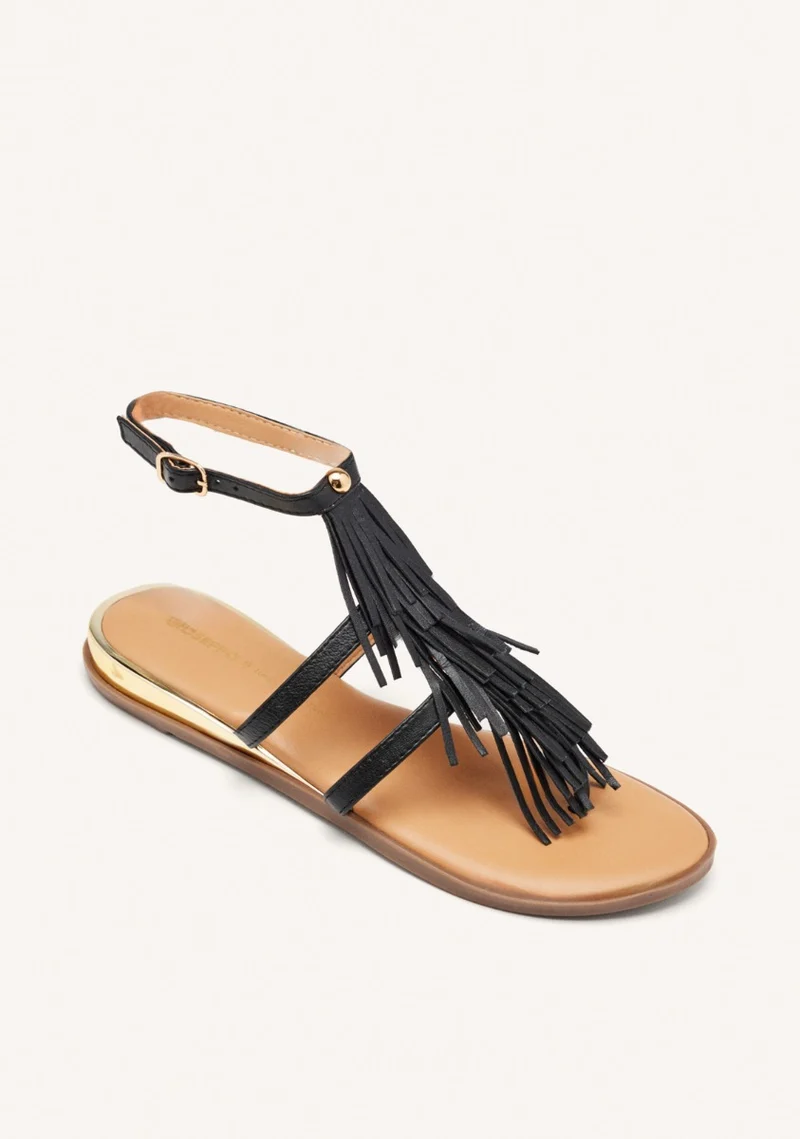 GREEK SANDALS LEATHER WITH FRINGES SUNAPEE