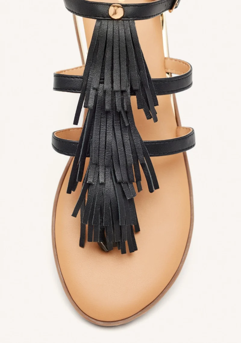 GREEK SANDALS LEATHER WITH FRINGES SUNAPEE