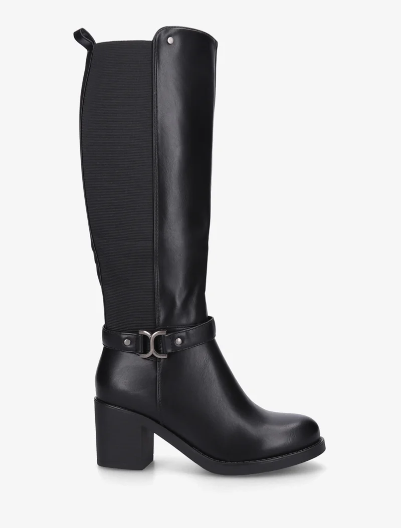 Bottes élastiquées à boucle métal - Noir
