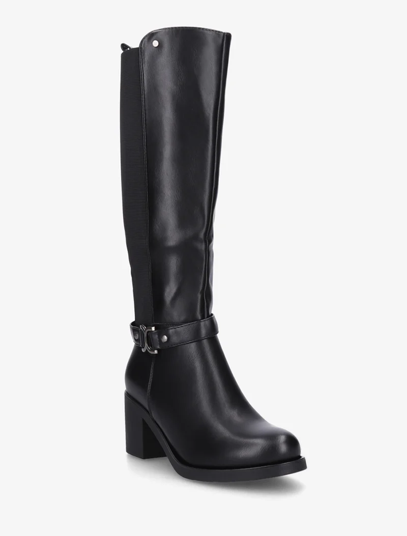 Bottes élastiquées à boucle métal - Noir