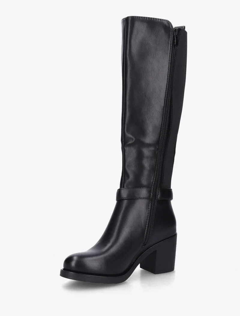 Bottes élastiquées à boucle métal - Noir