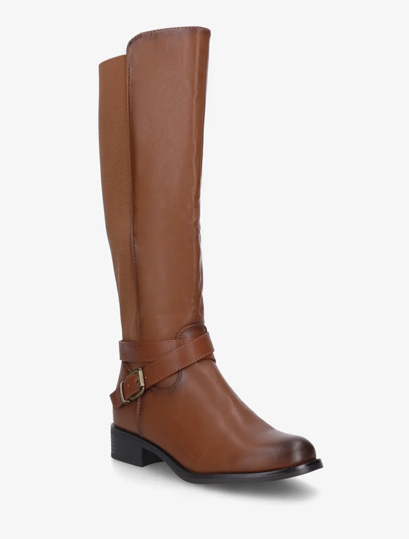 Bottes élastiquées à sangle et boucle - Camel