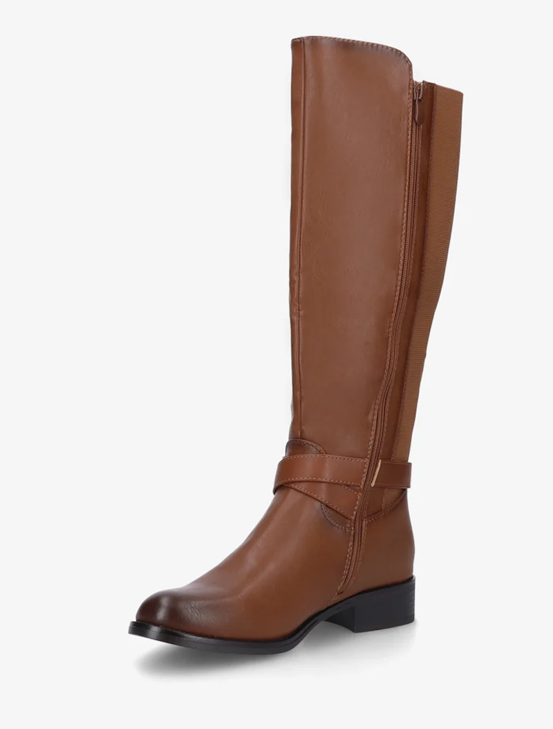 Bottes élastiquées à sangle et boucle - Camel