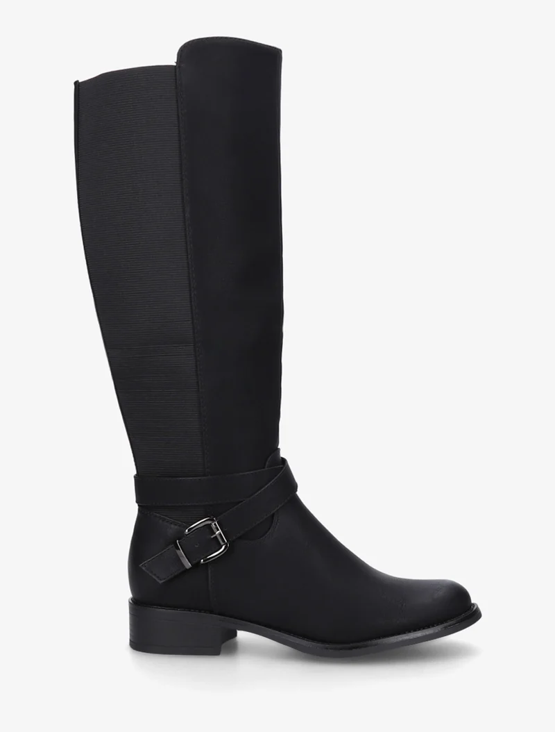 Bottes élastiquées à sangle et boucle - Noir