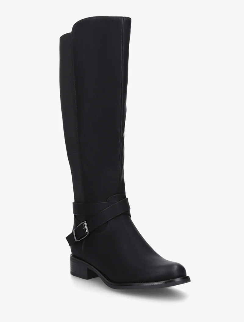 Bottes élastiquées à sangle et boucle - Noir