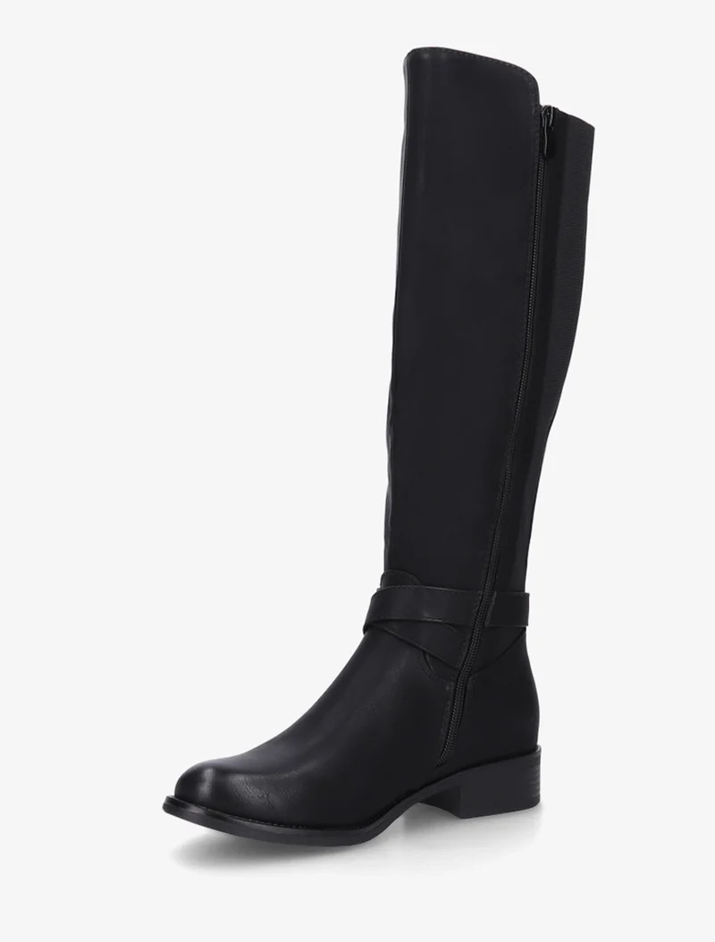 Bottes élastiquées à sangle et boucle - Noir