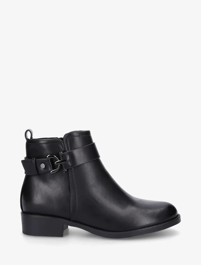 Bottines en simili à boucle métal fantaisie - Noir