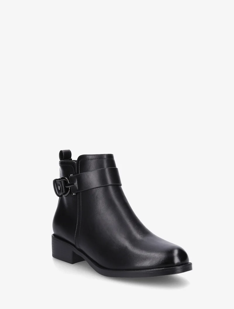 Bottines en simili à boucle métal fantaisie - Noir