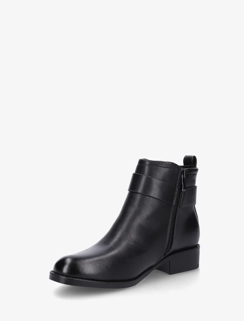 Bottines en simili à boucle métal fantaisie - Noir