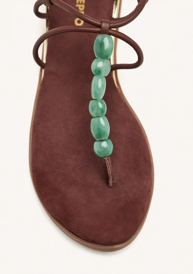 LEATHER BEADED GREEK SANDALS MILLVILLE