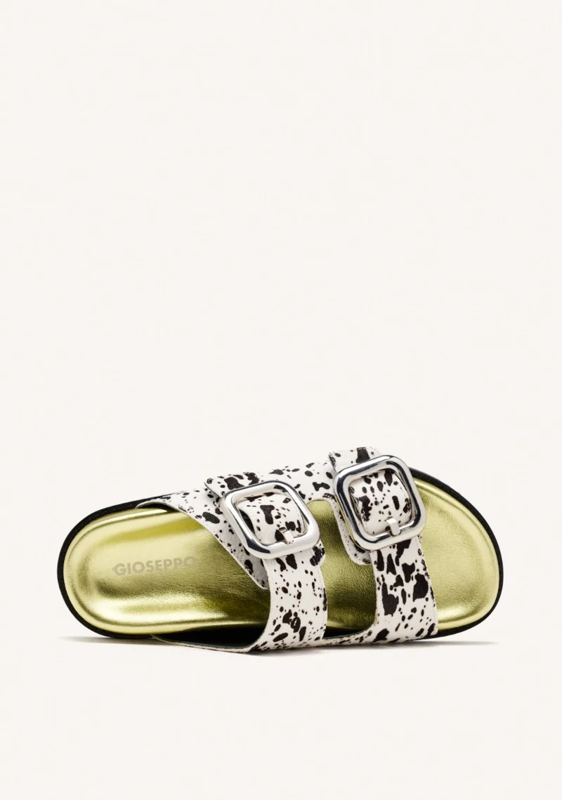 ANIMAL PRINT LEATHER BIO SANDALS MIFFLIN