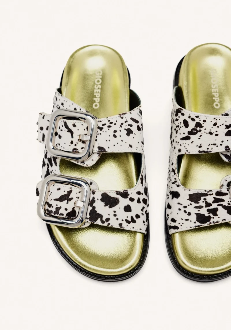 ANIMAL PRINT LEATHER BIO SANDALS MIFFLIN