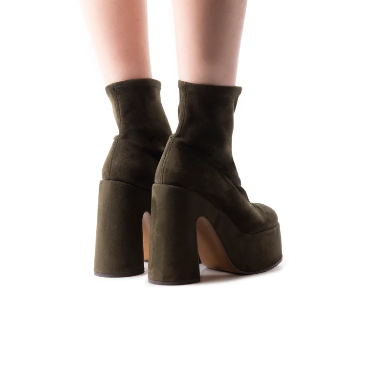 Flash Dark Green Suede Stretch