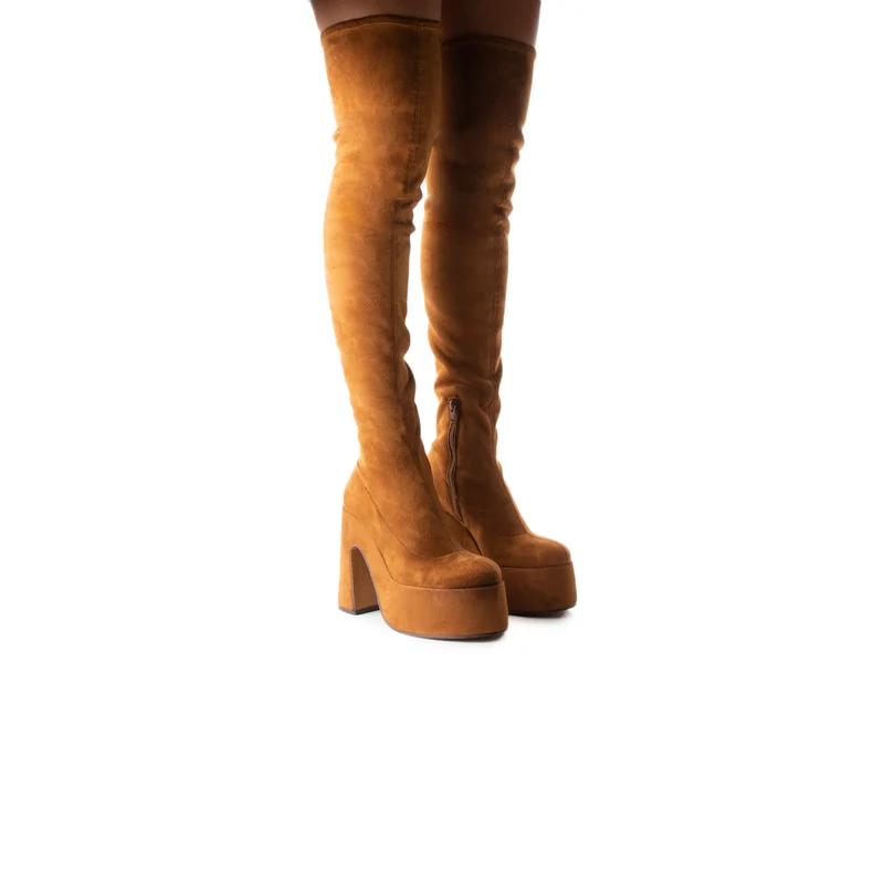 Finesse Brown Suede Stretch