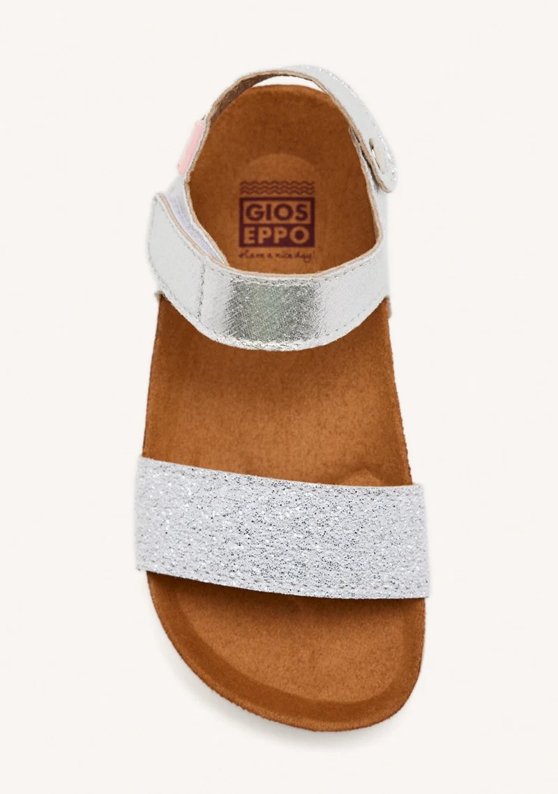 Silver flip flops with waterproof bio sole for girls MOERS