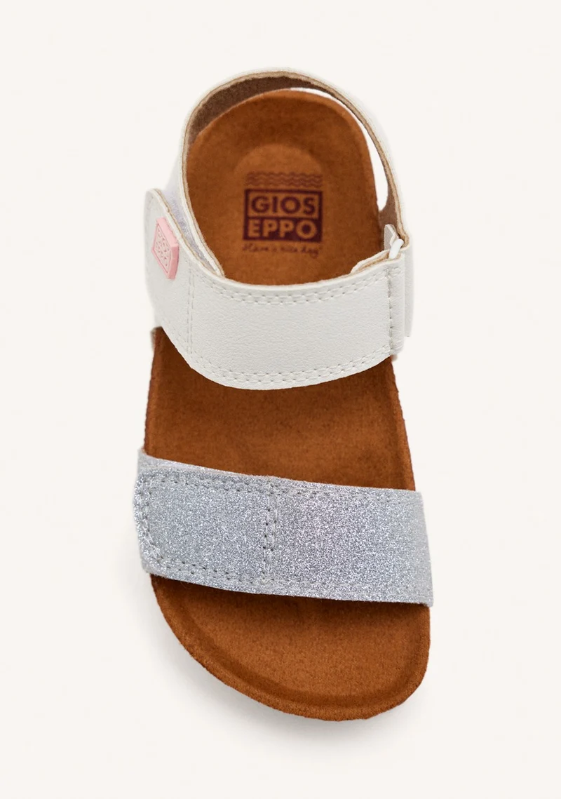 Silver bio sole flip flops for girl JABBEKE