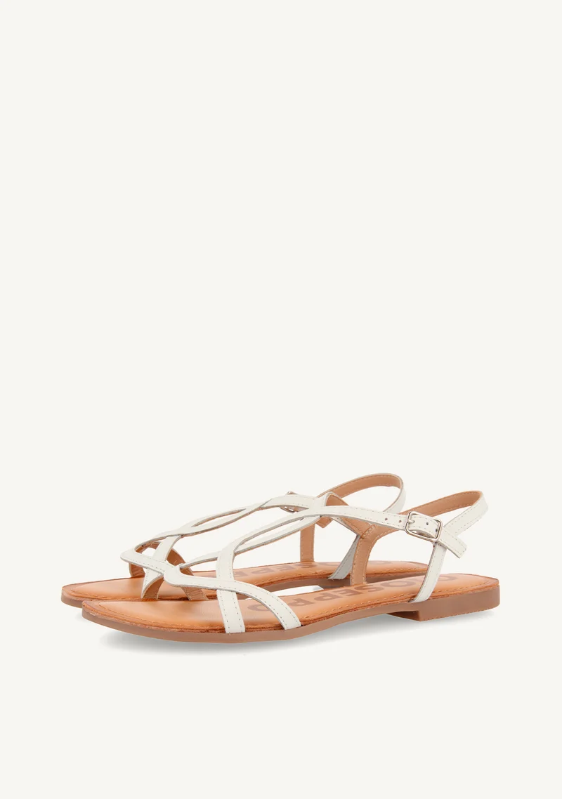 SHINY LEATHER SANDALS NAVASSA
