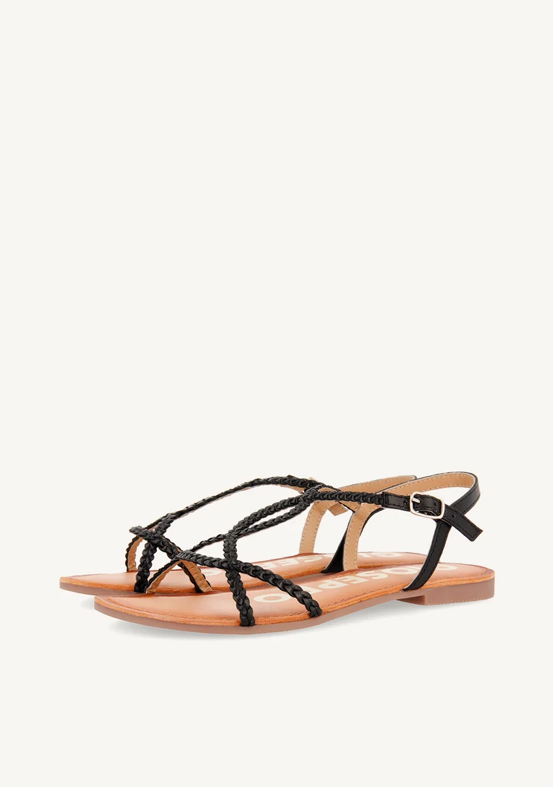 BRAIDED LEATHER SANDALS OSSIAN