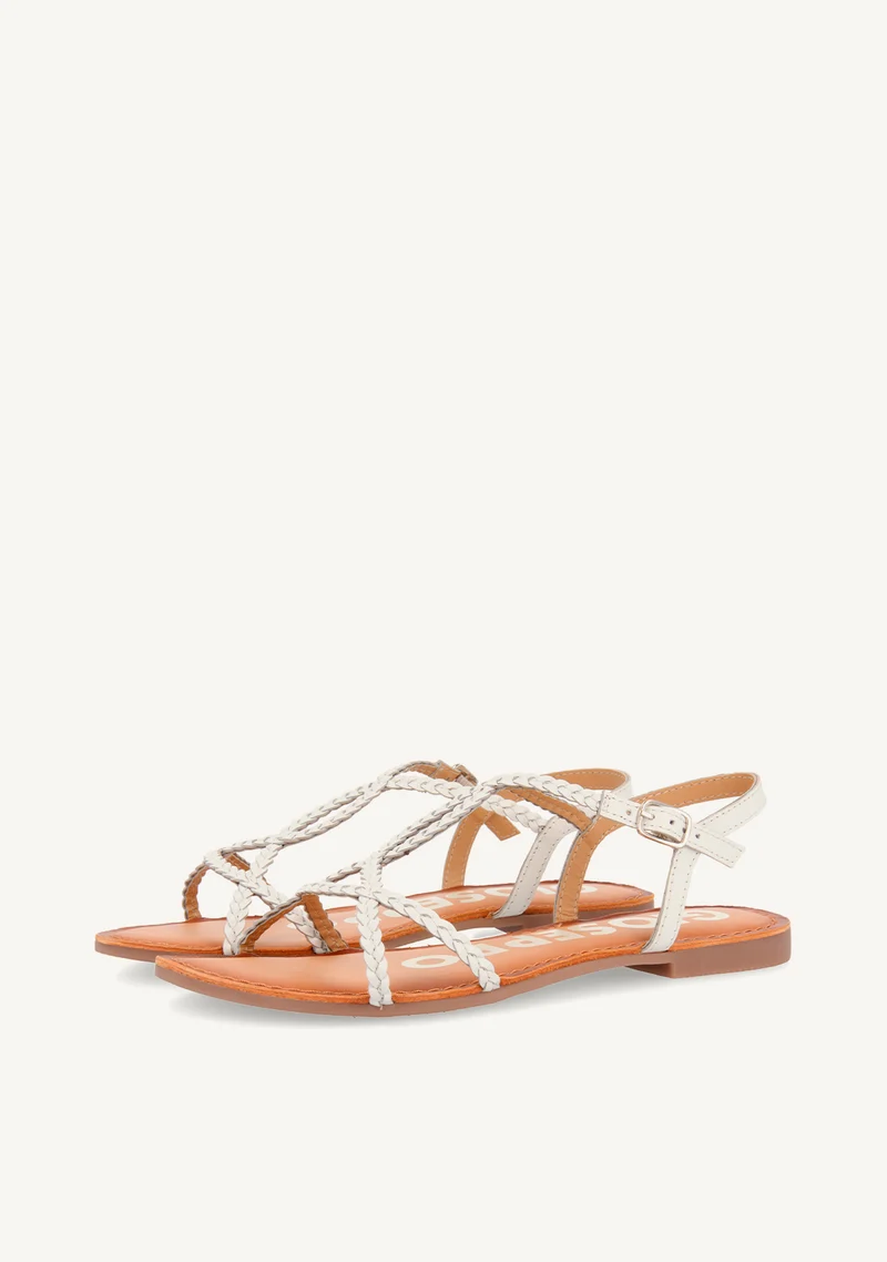 BRAIDED LEATHER SANDALS OSSIAN