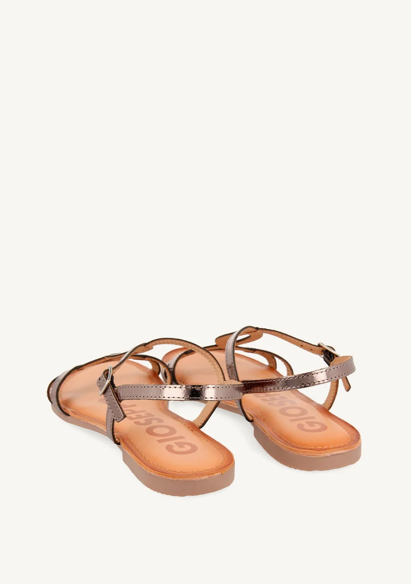 SHINY LEATHER SANDALS NAVASSA