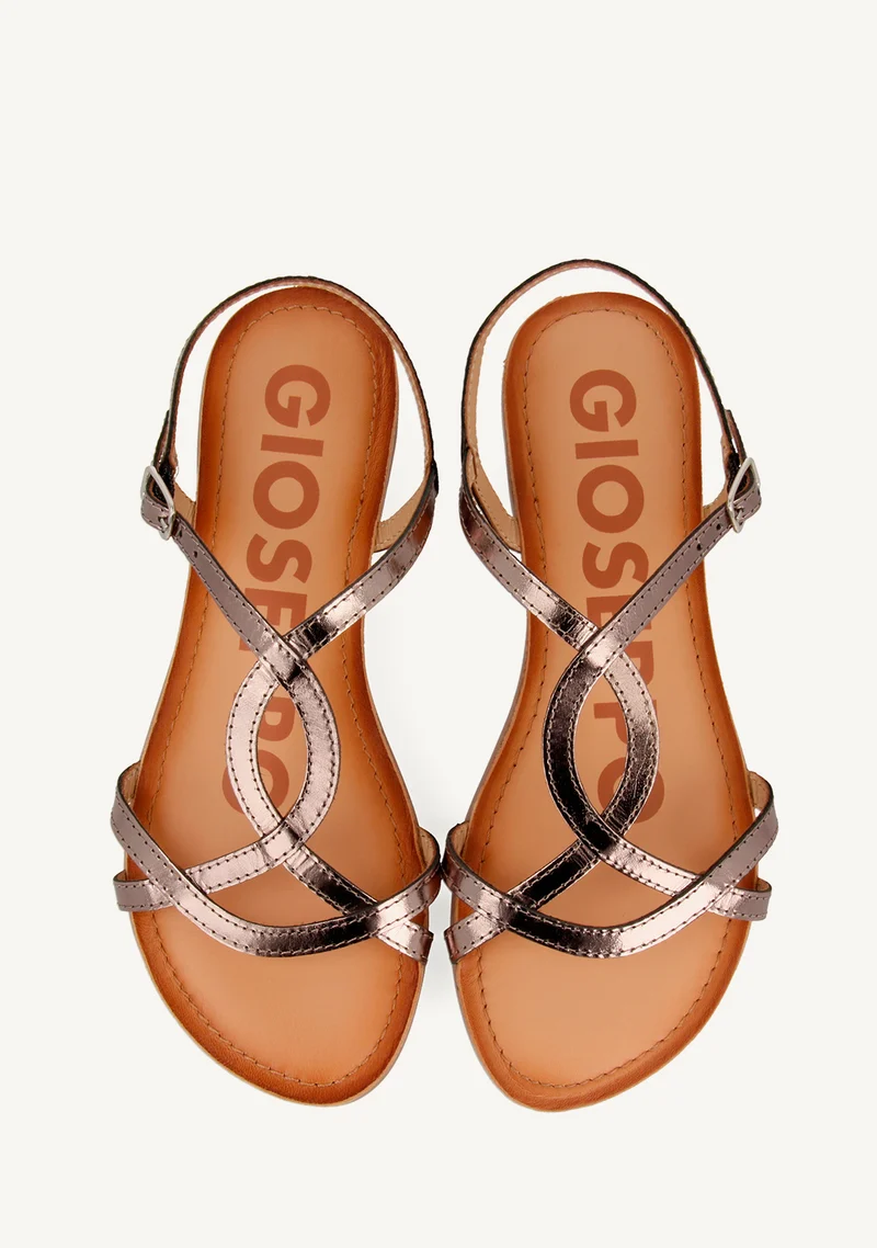 SHINY LEATHER SANDALS NAVASSA