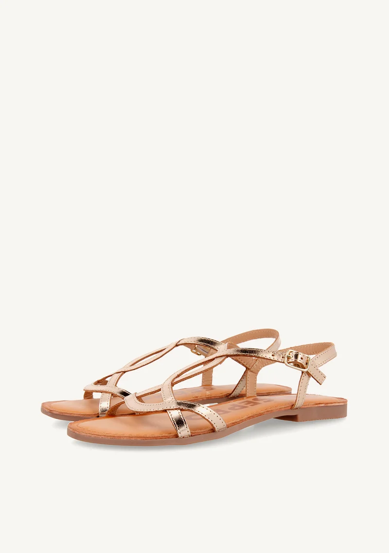 SHINY LEATHER SANDALS NAVASSA