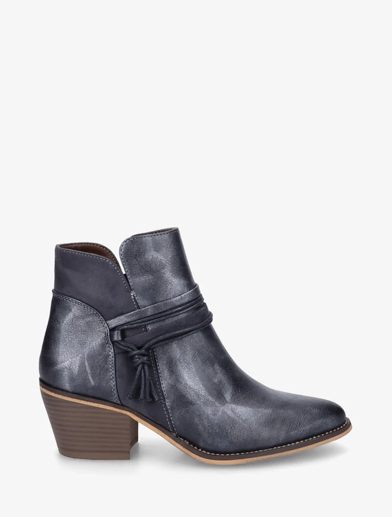 Bottines irisées à liens décoratifs - Bleu foncé