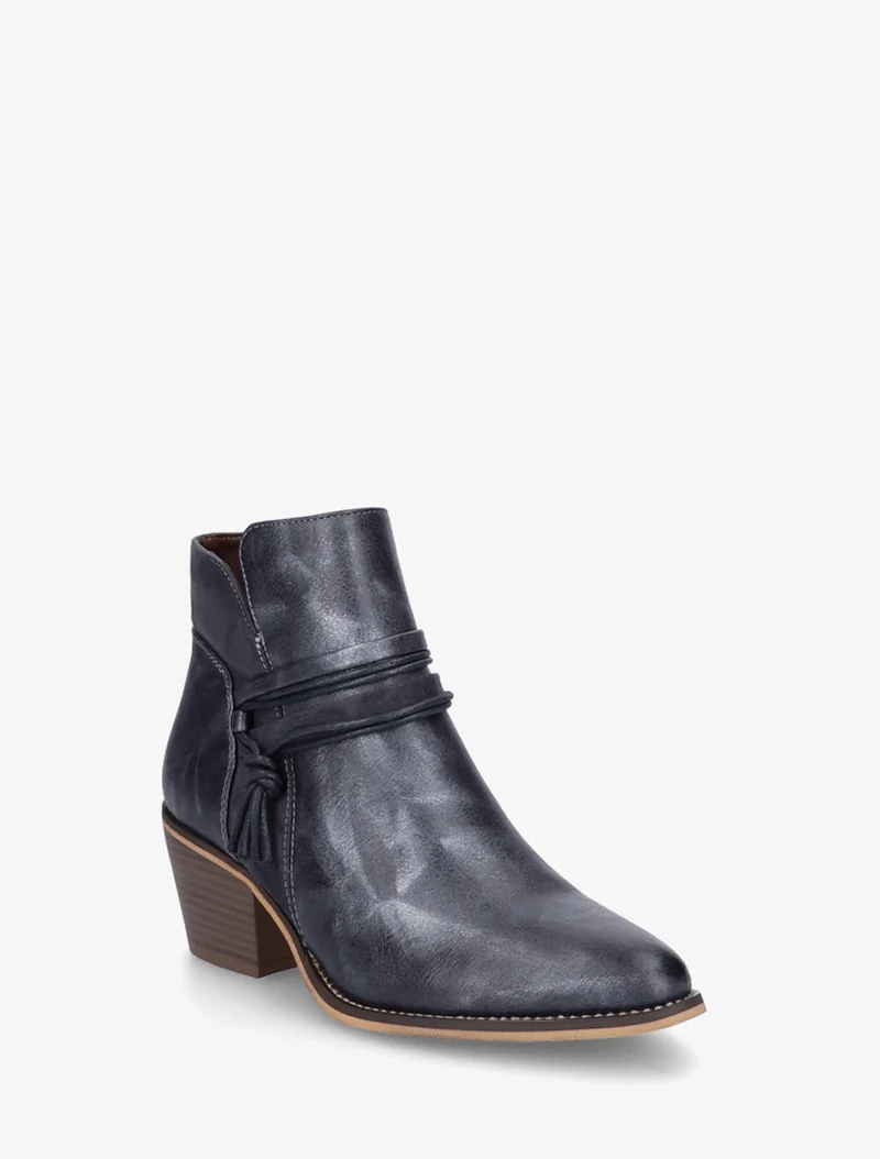Bottines irisées à liens décoratifs - Bleu foncé