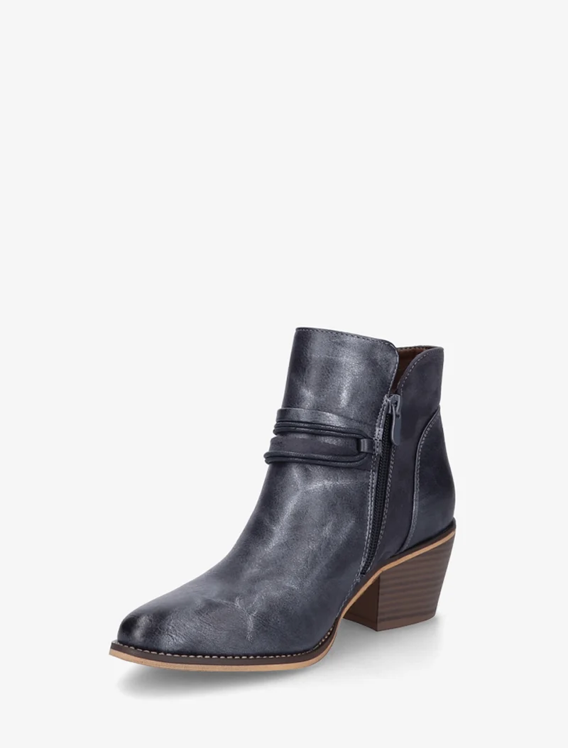 Bottines irisées à liens décoratifs - Bleu foncé