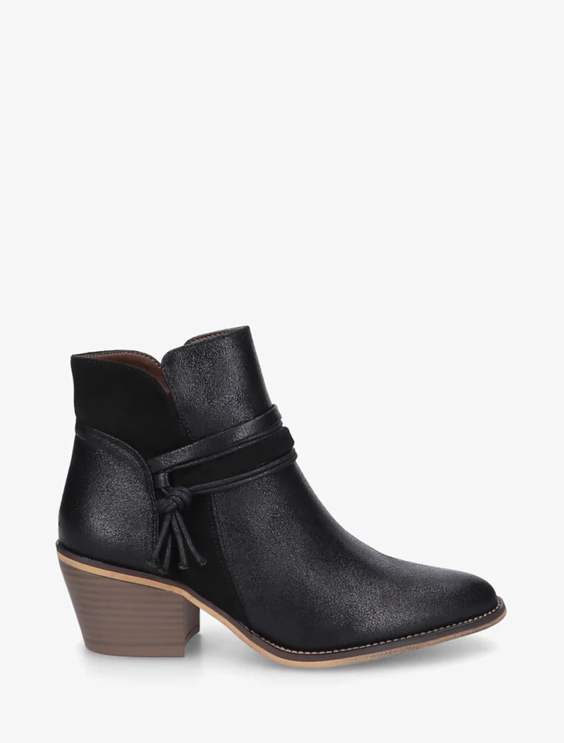 Bottines irisées à liens décoratifs - Noir