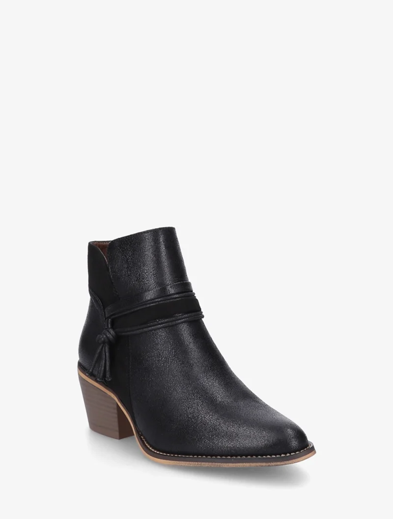 Bottines irisées à liens décoratifs - Noir