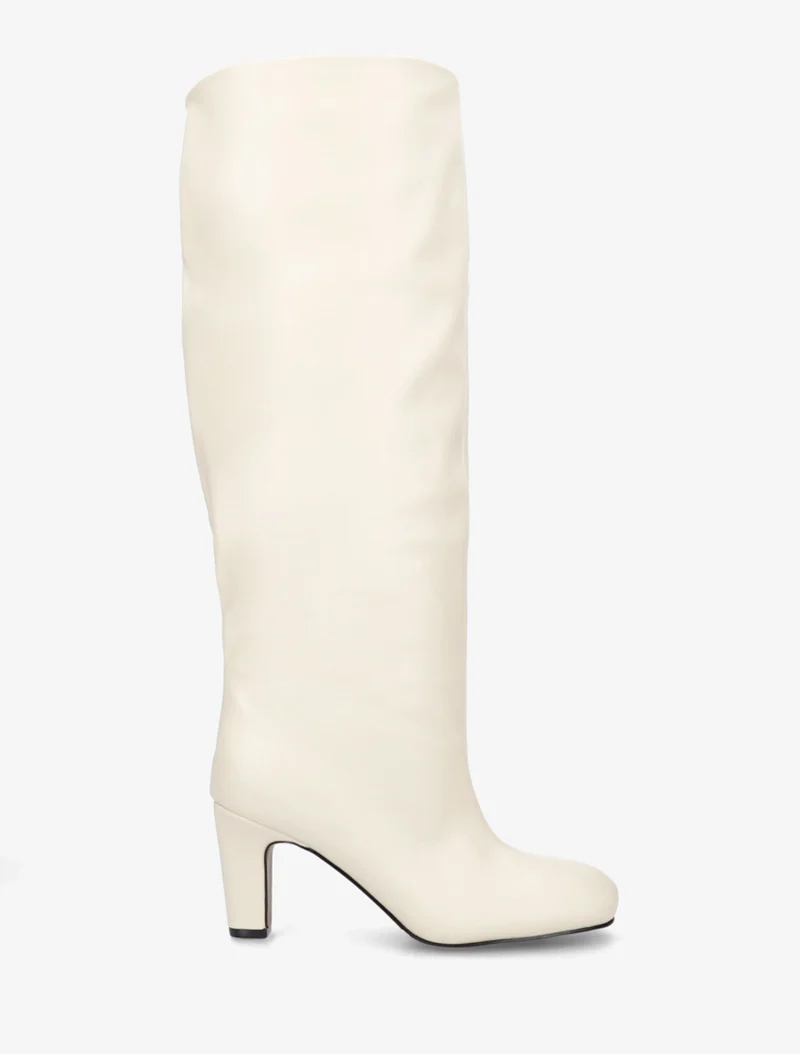 Bottes en simili à bouts ronds - Beige