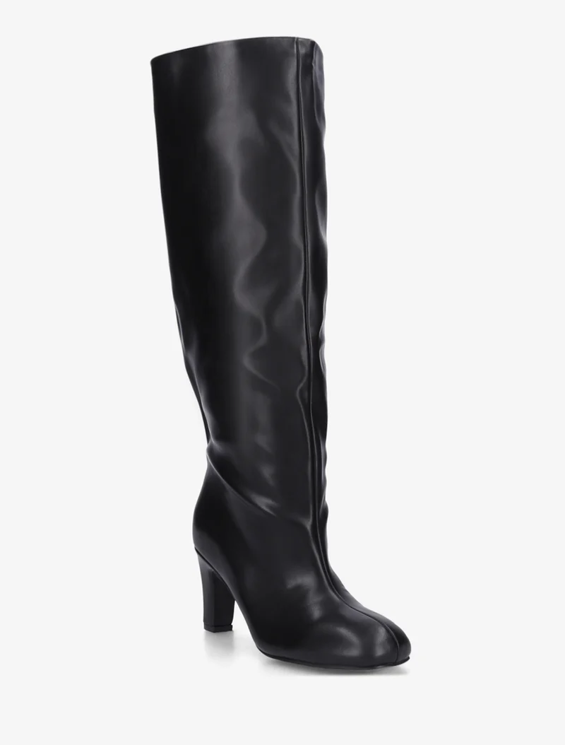 Bottes en simili à bouts ronds - Noir