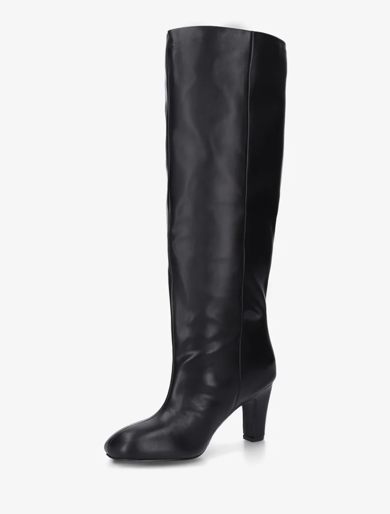 Bottes en simili à bouts ronds - Noir
