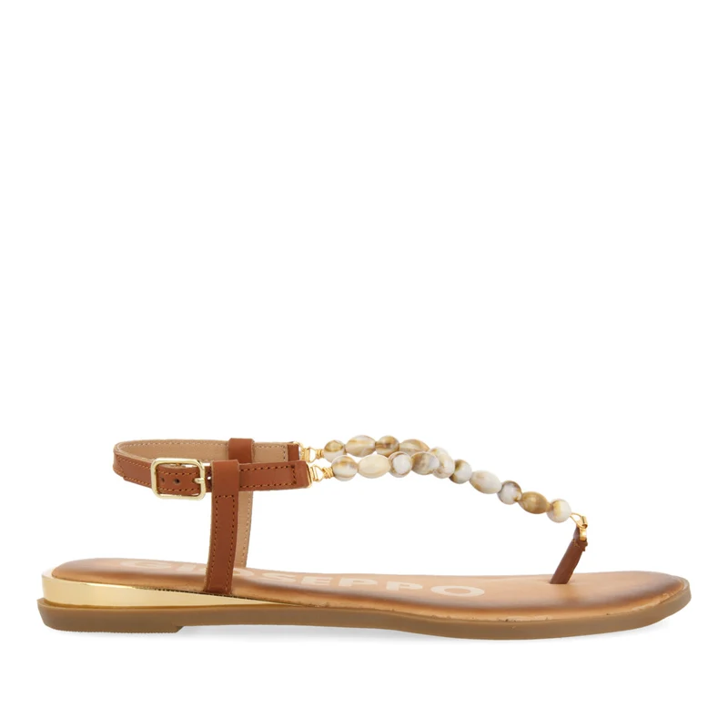BROWN SANDALS WITH STONE DETAILS FOR WOMAN WESCAN