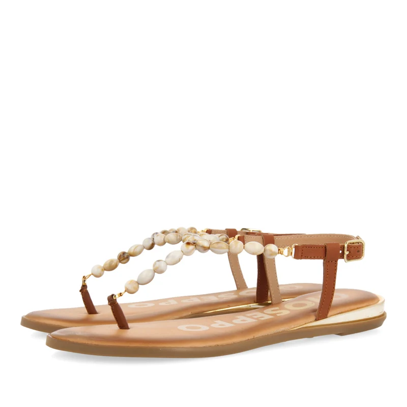 BROWN SANDALS WITH STONE DETAILS FOR WOMAN WESCAN
