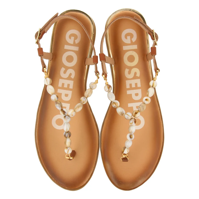 BROWN SANDALS WITH STONE DETAILS FOR WOMAN WESCAN