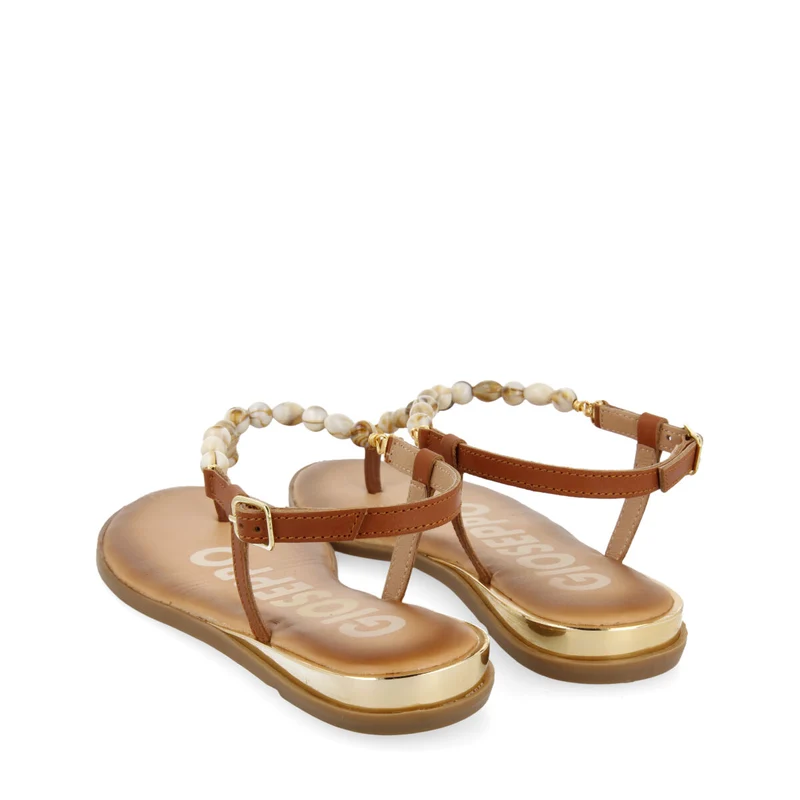 BROWN SANDALS WITH STONE DETAILS FOR WOMAN WESCAN