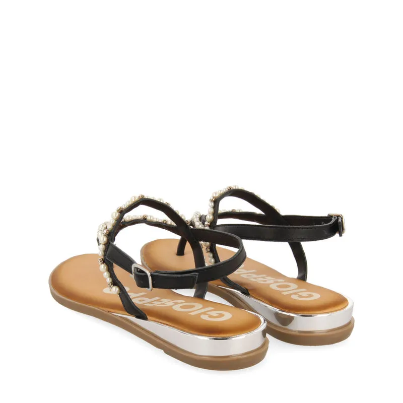BLACK SANDALS DETAILED WITH PEARLS FOR WOMAN KLEBERG