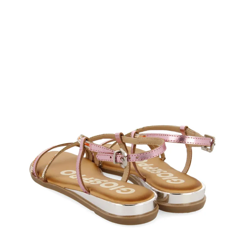 PINK SANDALS WITH STRAPS AND MULTICOLORED BEADS FOR WOMAN BARACOA