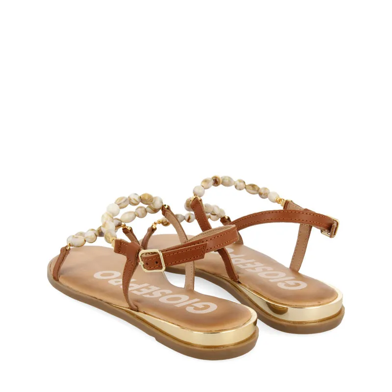 BROWN SANDALS DETAILED WITH STONES FOR WOMAN LONDA