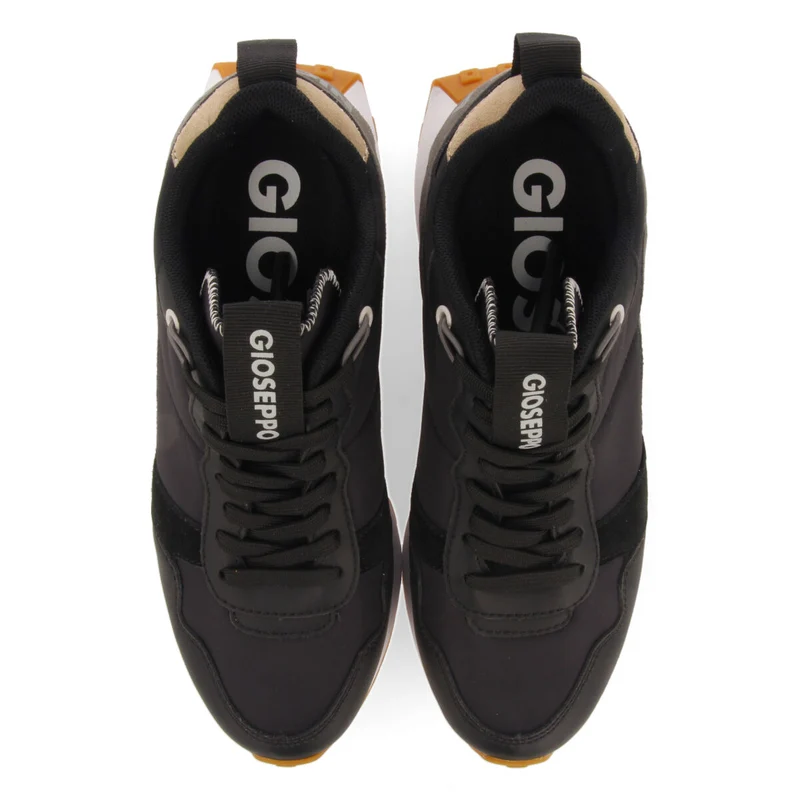 Noreuil women's black retro-style sneakers with inner wedges