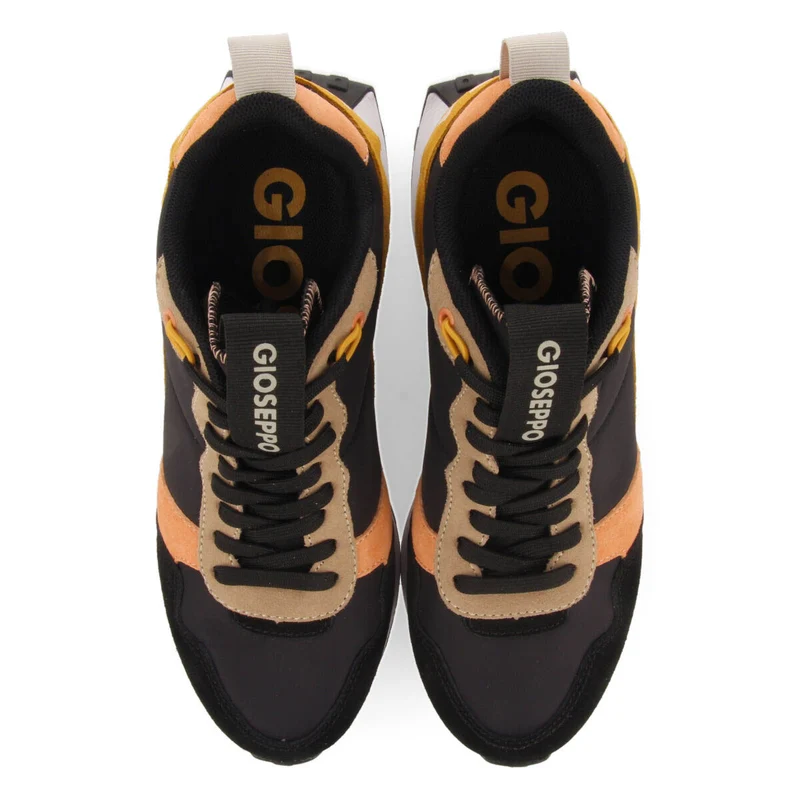 Vincly women's black retro-style sneakers with inner wedges