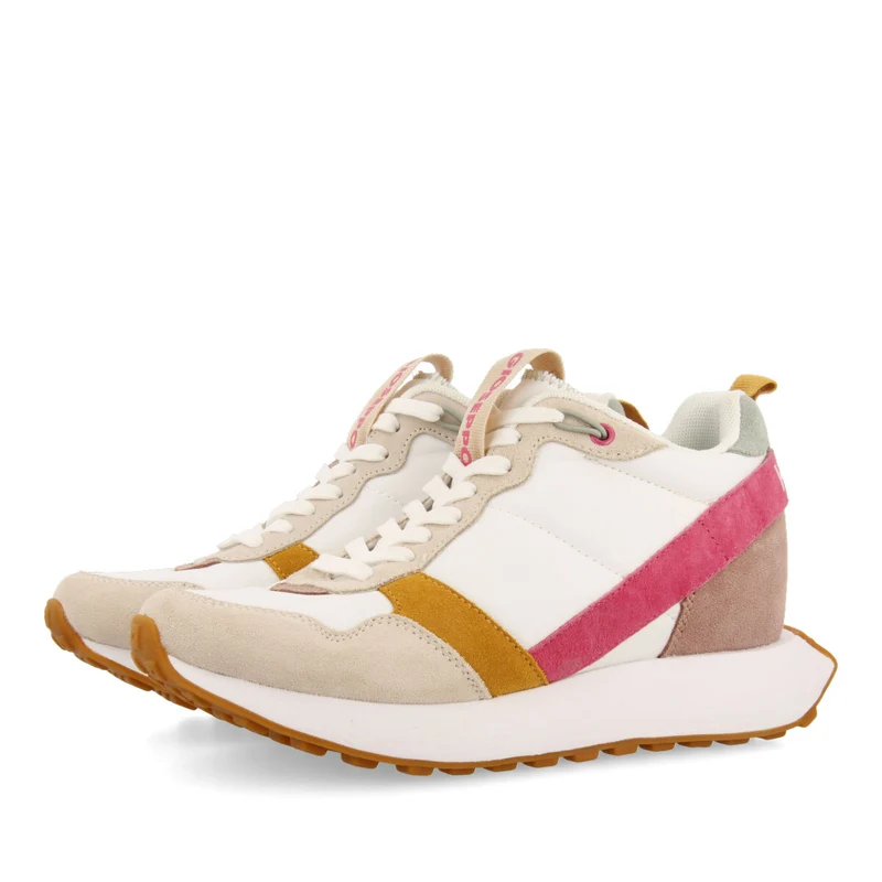 Vincly women's white retro-style sneakers with inner wedges